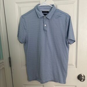 Banana Republic Men's Light Blue Striped Polo Shirt